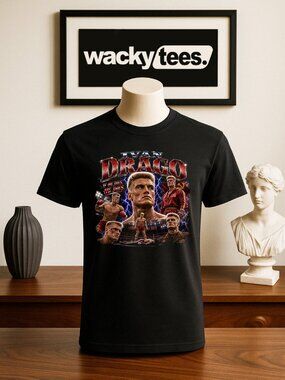 Ivan Drago Bootleg Style Portrait Rocky Boxer Boxing Graphic Tee Shirt